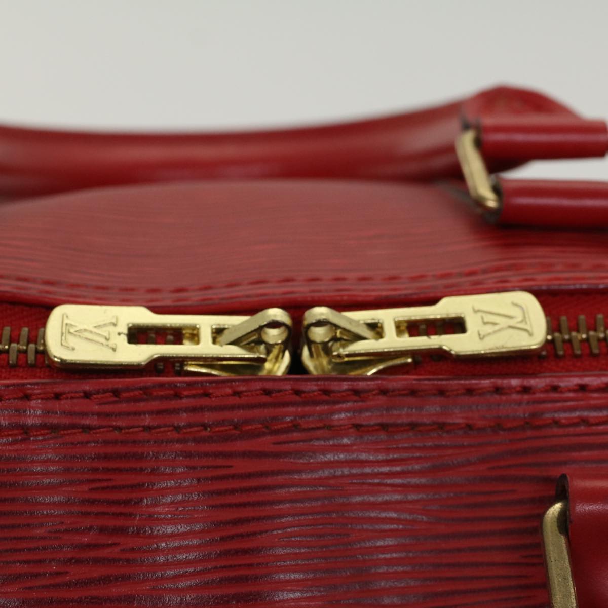 LOUIS VUITTON Epi Keepall 45 Boston Bag Red M42977 LV Auth bs7451