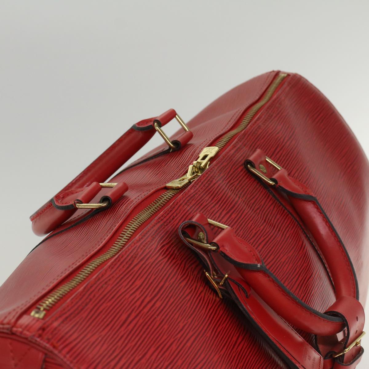 LOUIS VUITTON Epi Keepall 45 Boston Bag Red M42977 LV Auth bs7451