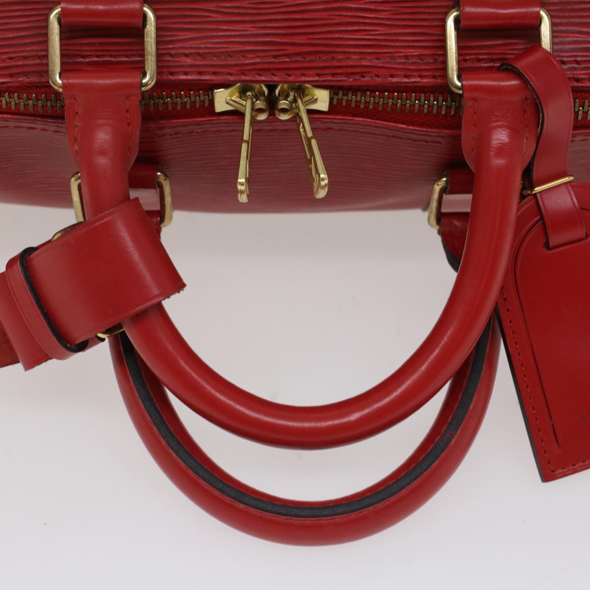 LOUIS VUITTON Epi Keepall 45 Boston Bag Red M42977 LV Auth bs7451