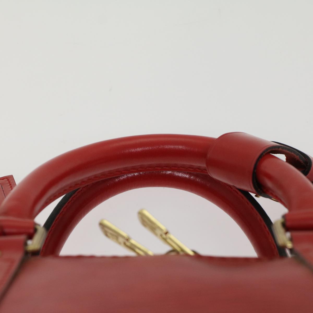 LOUIS VUITTON Epi Keepall 45 Boston Bag Red M42977 LV Auth bs7451