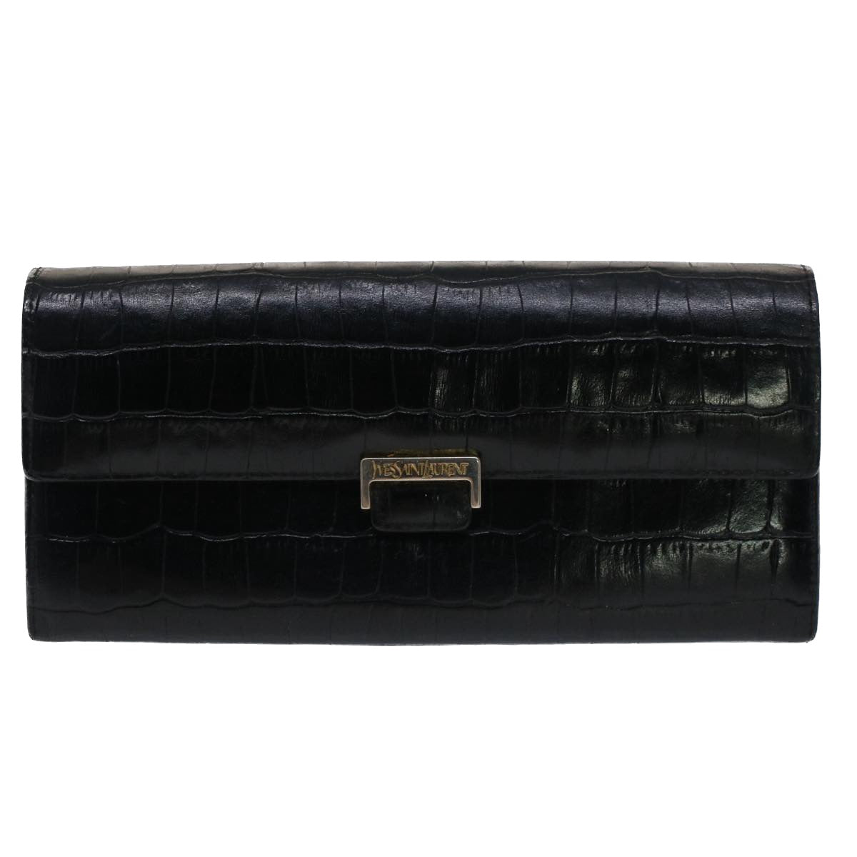 SAINT LAURENT Wallet Leather 3Set Black Auth bs7465 - 0