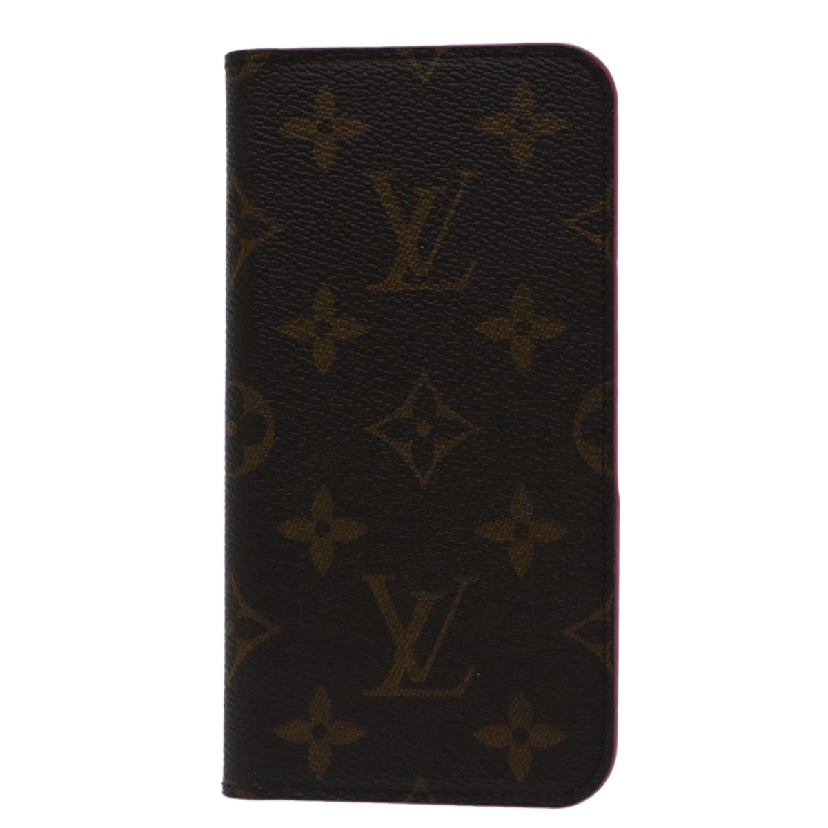 LOUIS VUITTON Monogram iPhone Case X Pink M63444 LV Auth bs7467