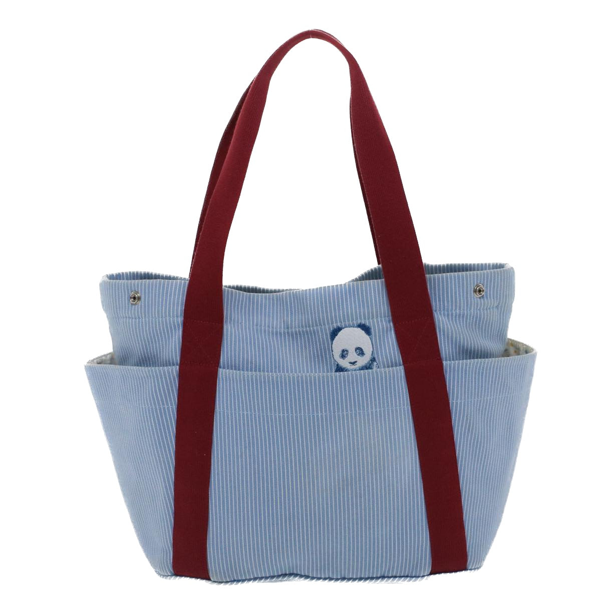 HERMES Panda Tote Bag Cotton Blue Auth bs7473 - 0