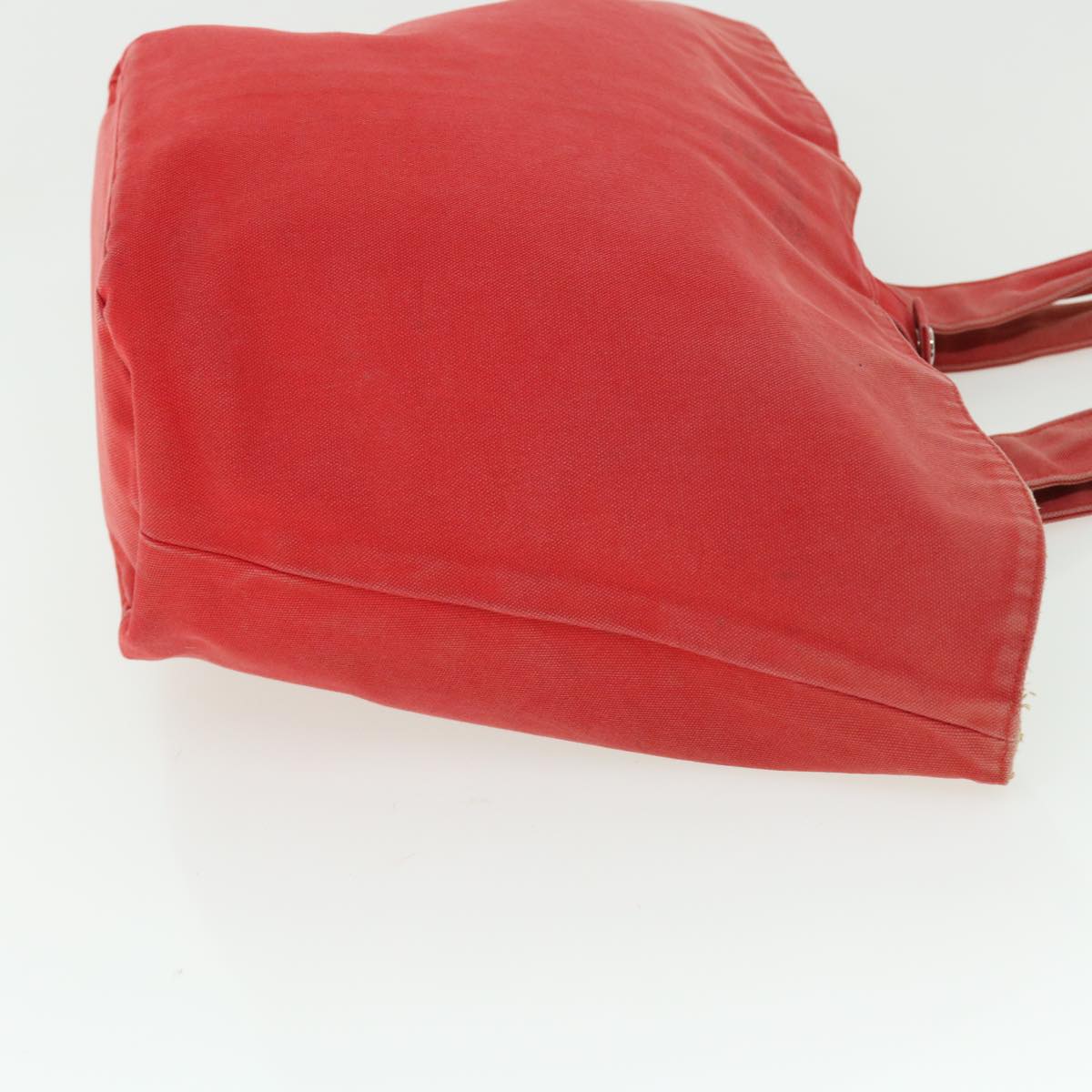 HERMES Panniedo Plage Tote Bag Canvas Red Auth bs7474