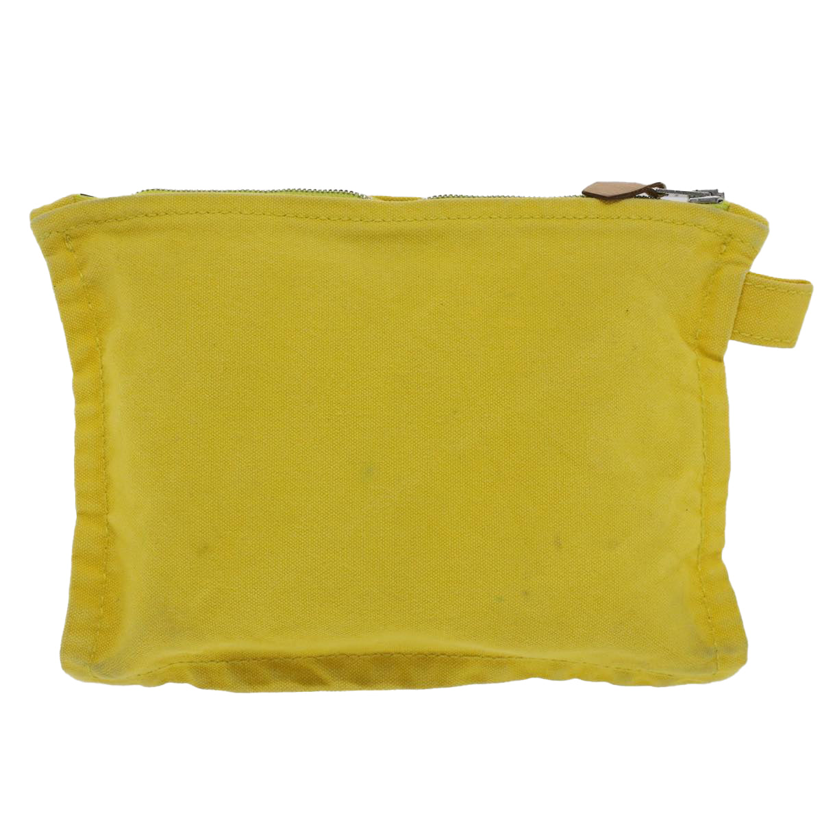 HERMES Pouch Canvas 2Set Yellow Gray Auth bs7475
