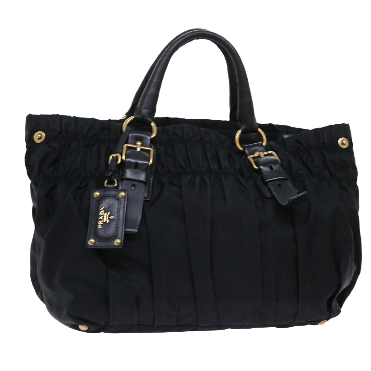 PRADA Hand Bag Nylon Black Auth bs7499