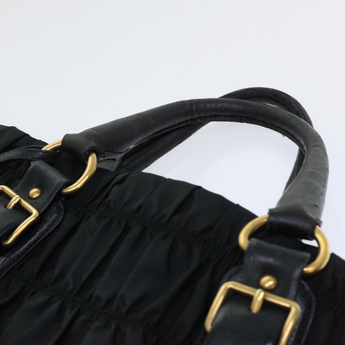 PRADA Hand Bag Nylon Black Auth bs7499