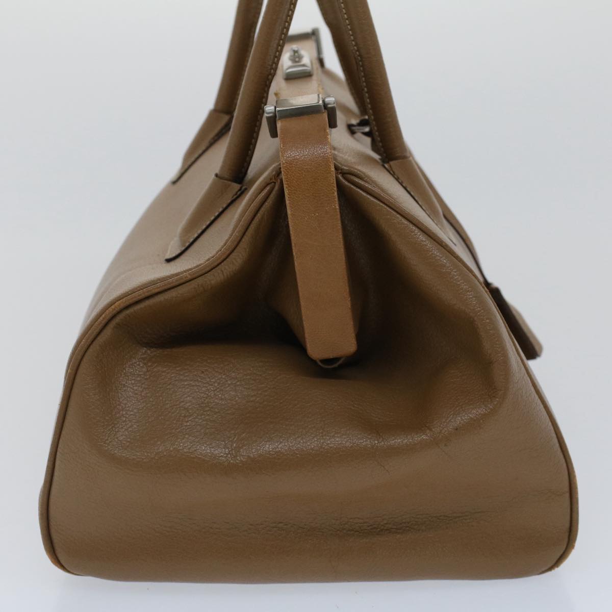 PRADA Hand Bag Leather Brown Auth bs7500