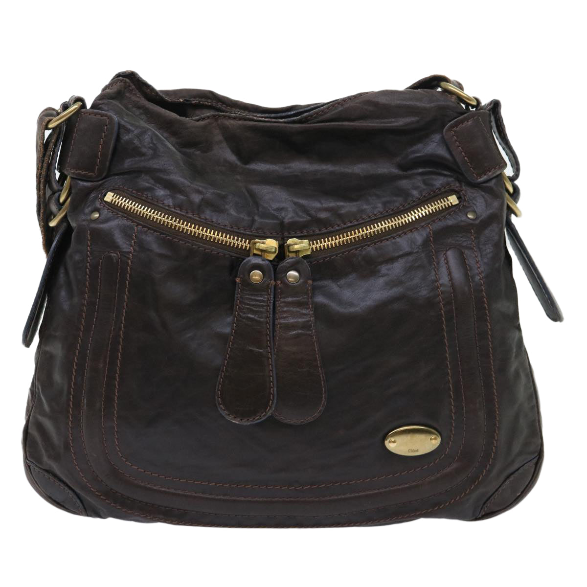 Chloe Shoulder Bag Leather Brown Auth bs7514