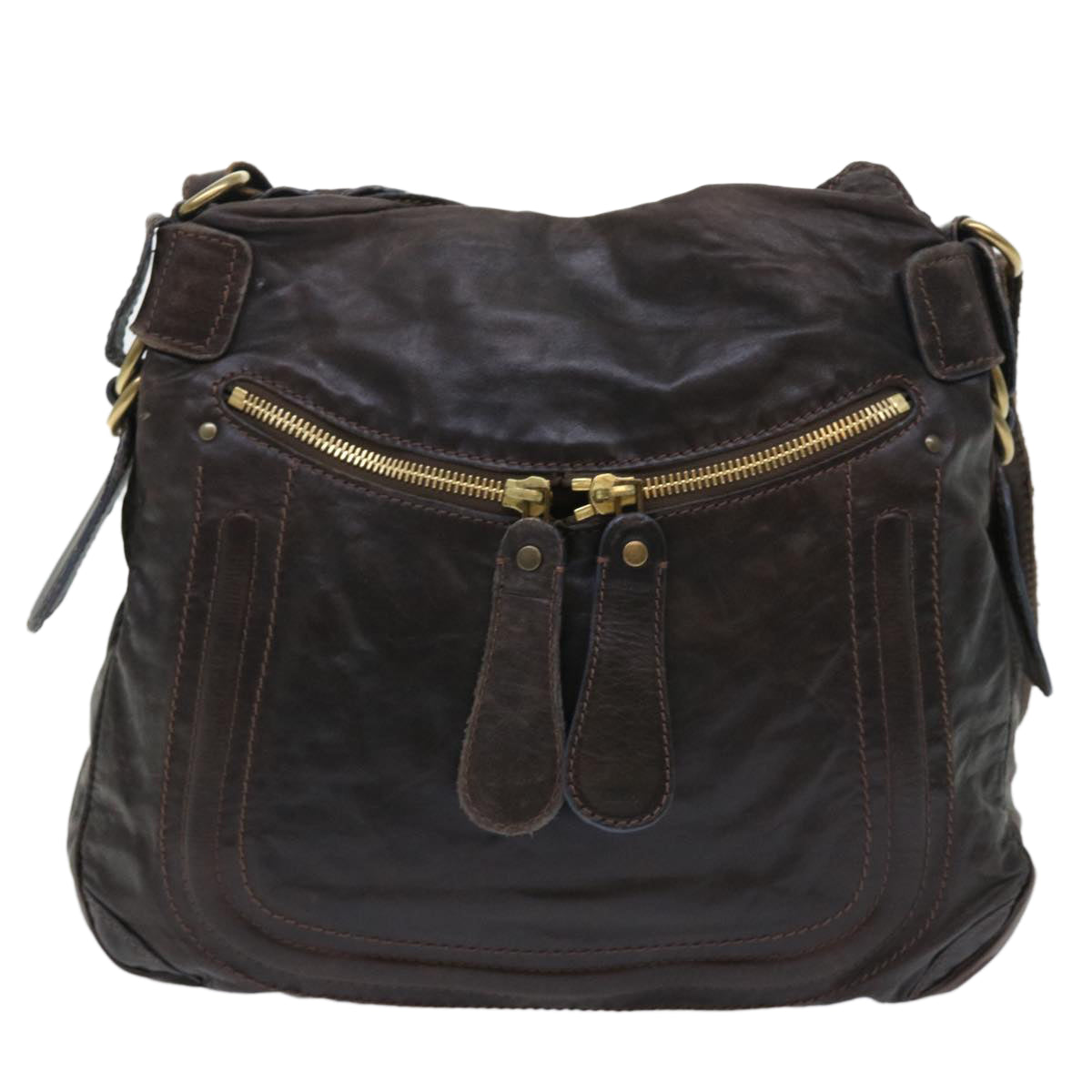 Chloe Shoulder Bag Leather Brown Auth bs7514 - 0