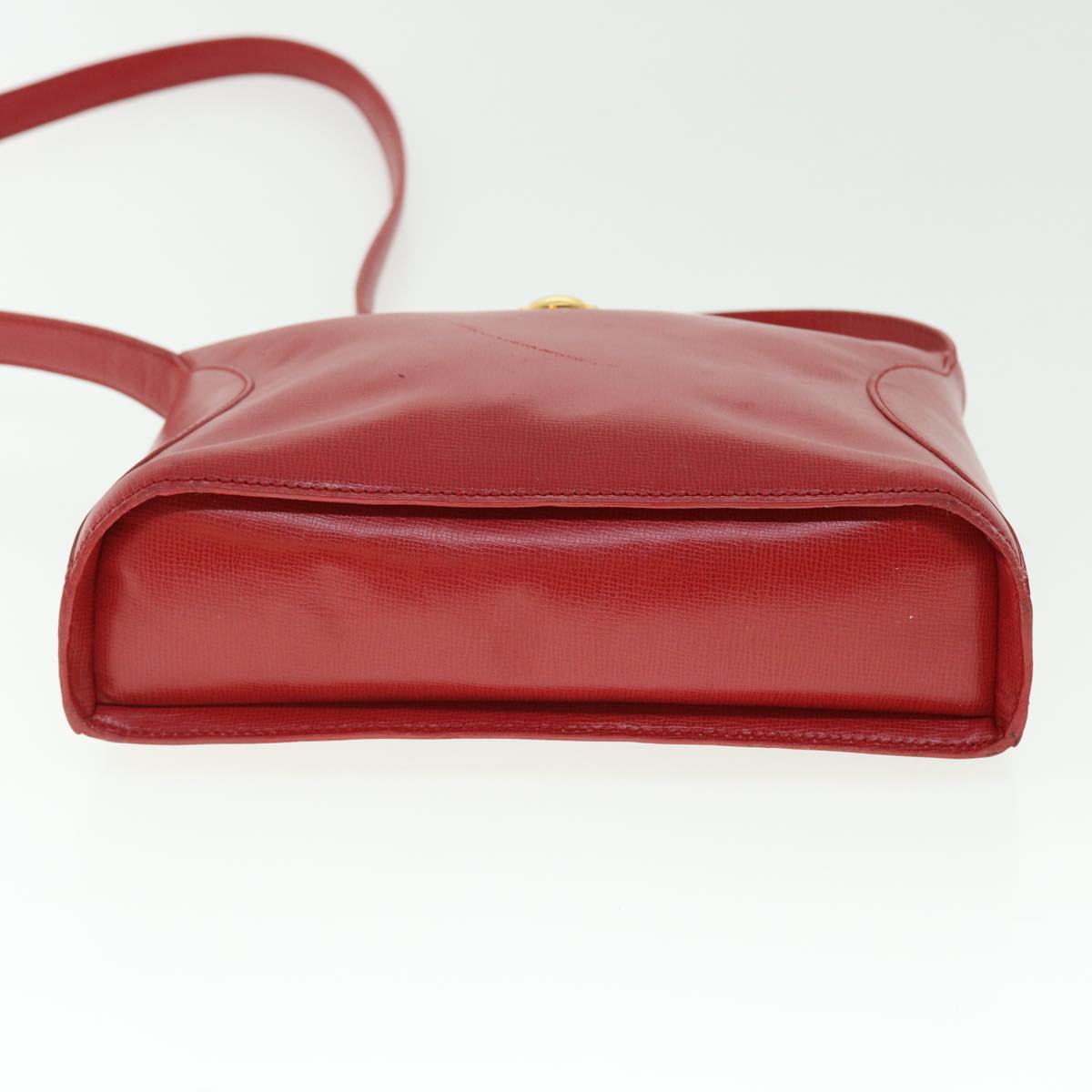 Christian Dior Shoulder Bag Leather Red Auth bs7530