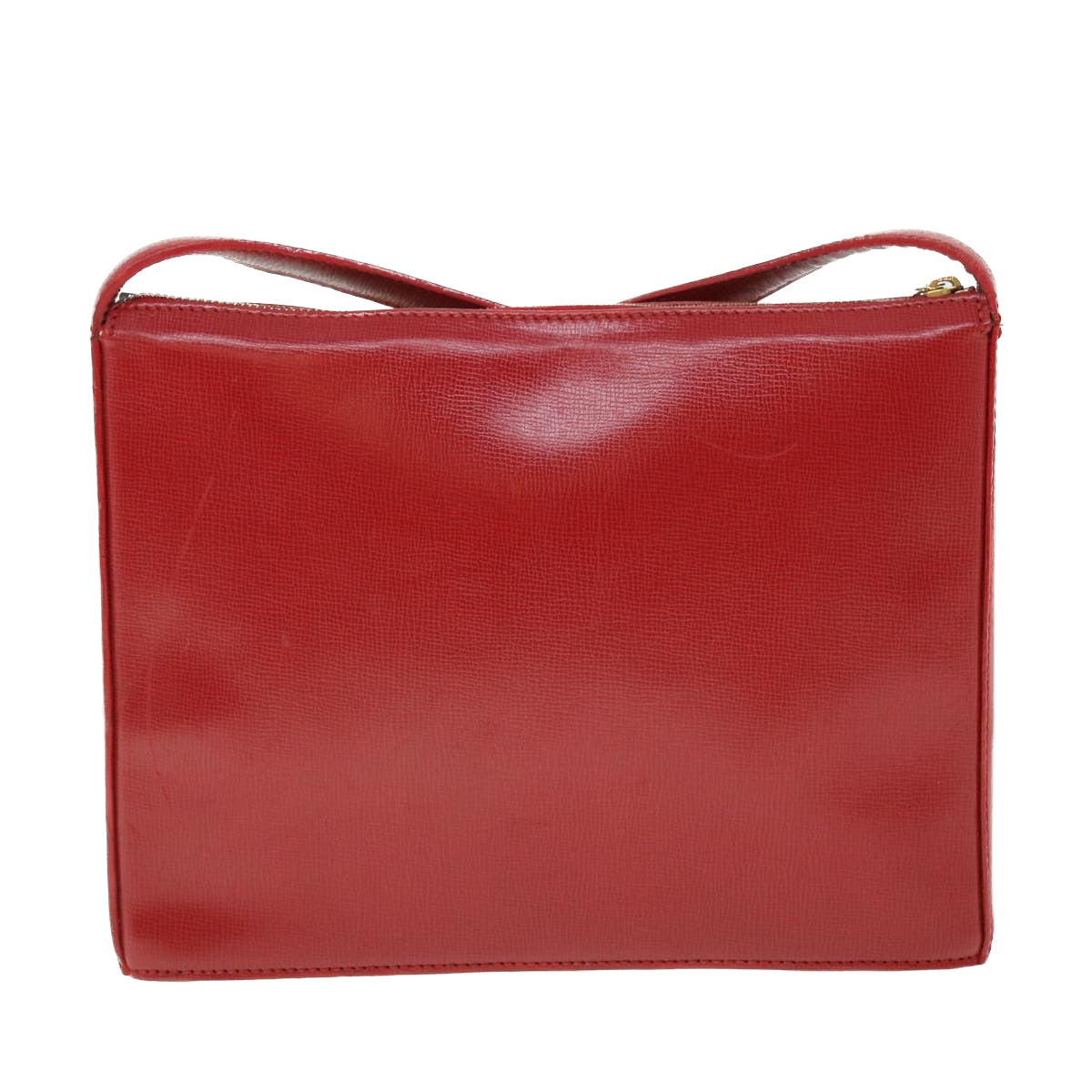 Christian Dior Shoulder Bag Leather Red Auth bs7530