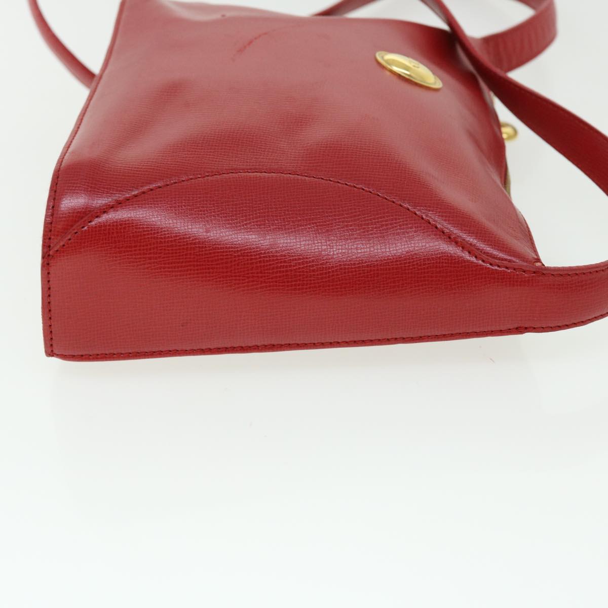 Christian Dior Shoulder Bag Leather Red Auth bs7530