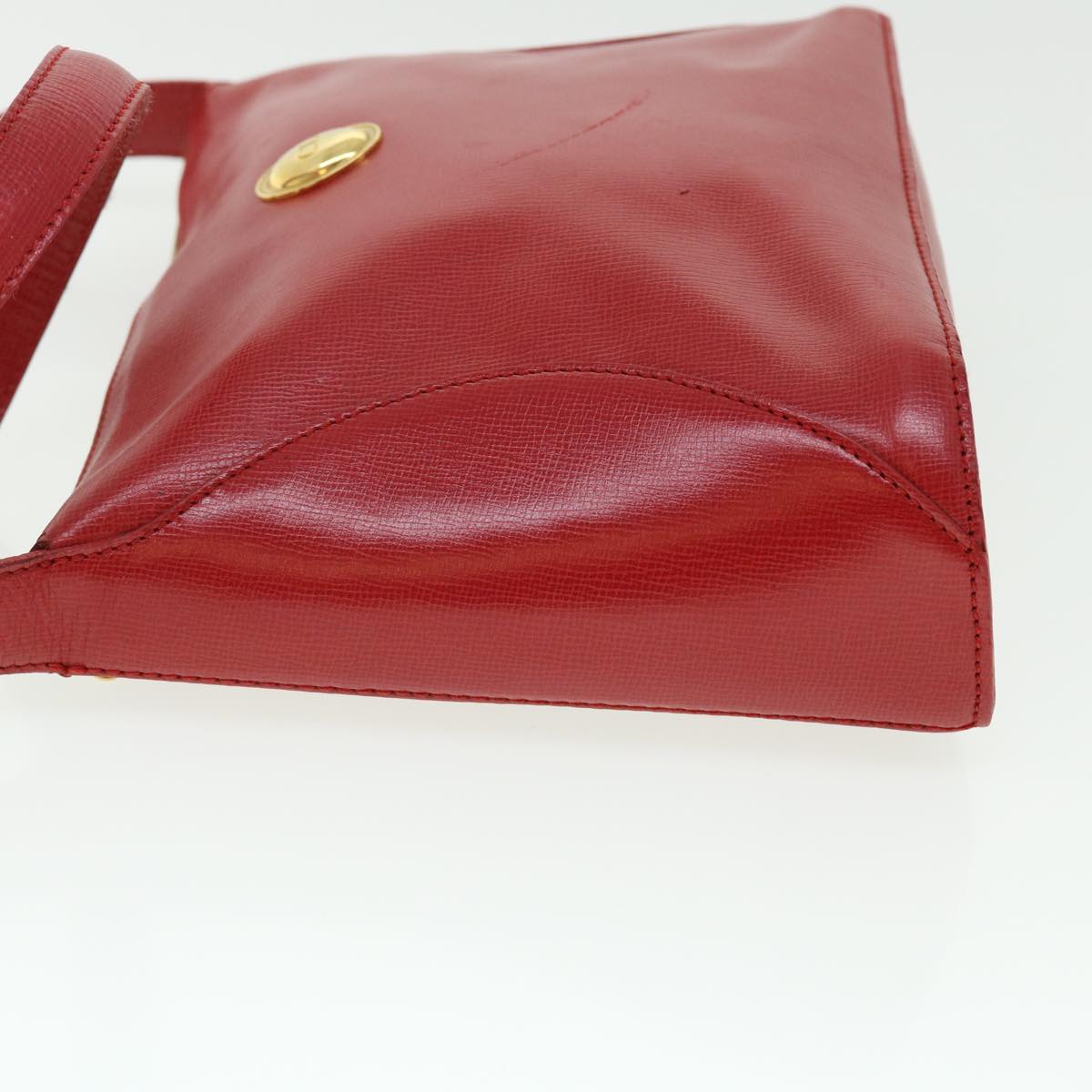 Christian Dior Shoulder Bag Leather Red Auth bs7530