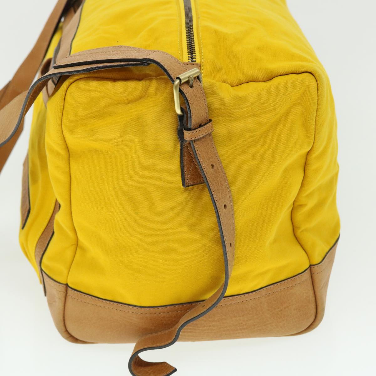 BURBERRY Shoulder Bag Canvas Leather Yellow Auth bs7538