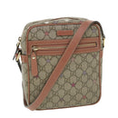 GUCCI GG Canvas Shoulder Bag PVC Leather Beige 233268 Auth bs7541-1