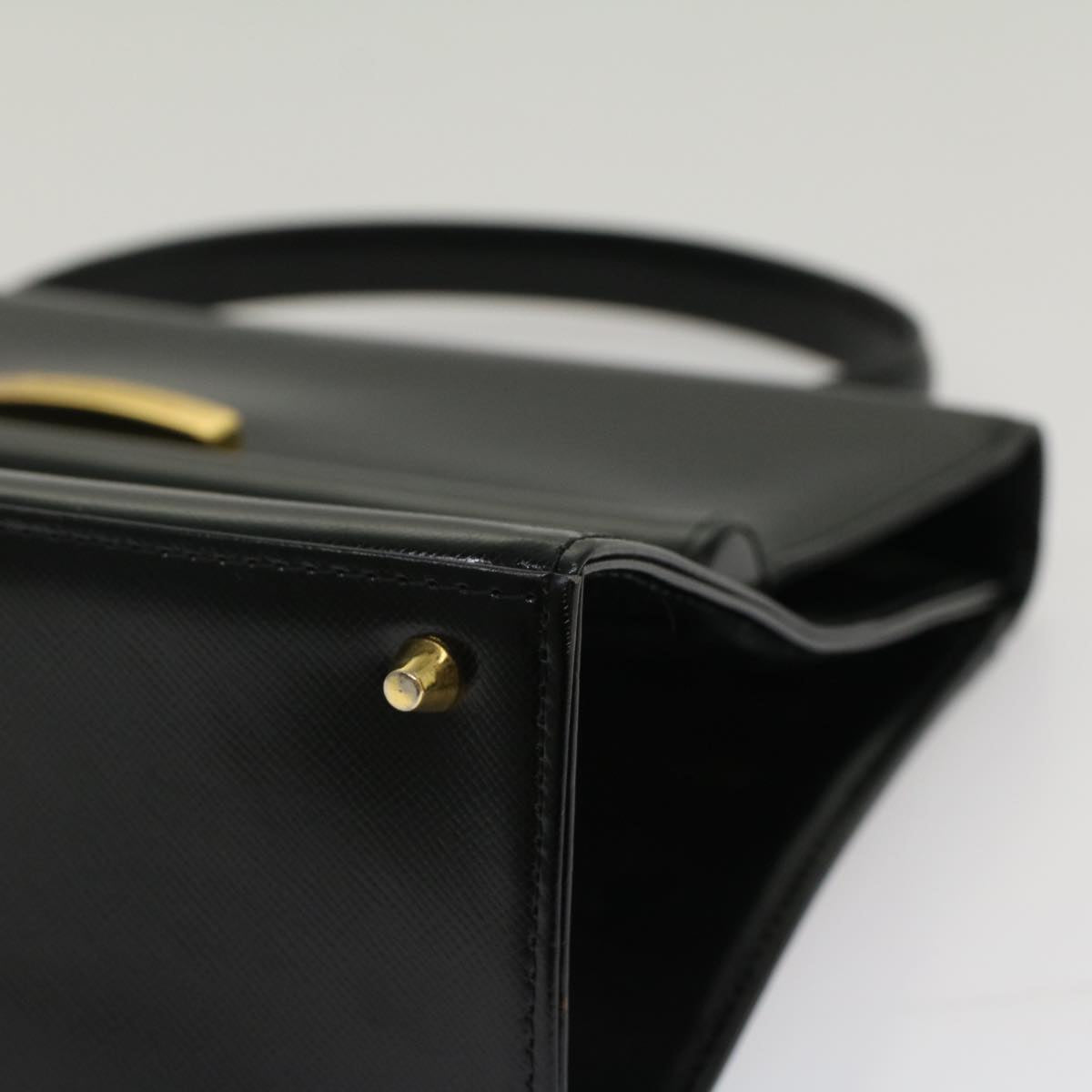 SAINT LAURENT Shoulder Bag Leather Black Auth bs7542