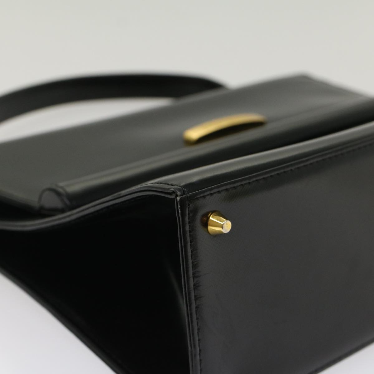 SAINT LAURENT Shoulder Bag Leather Black Auth bs7542