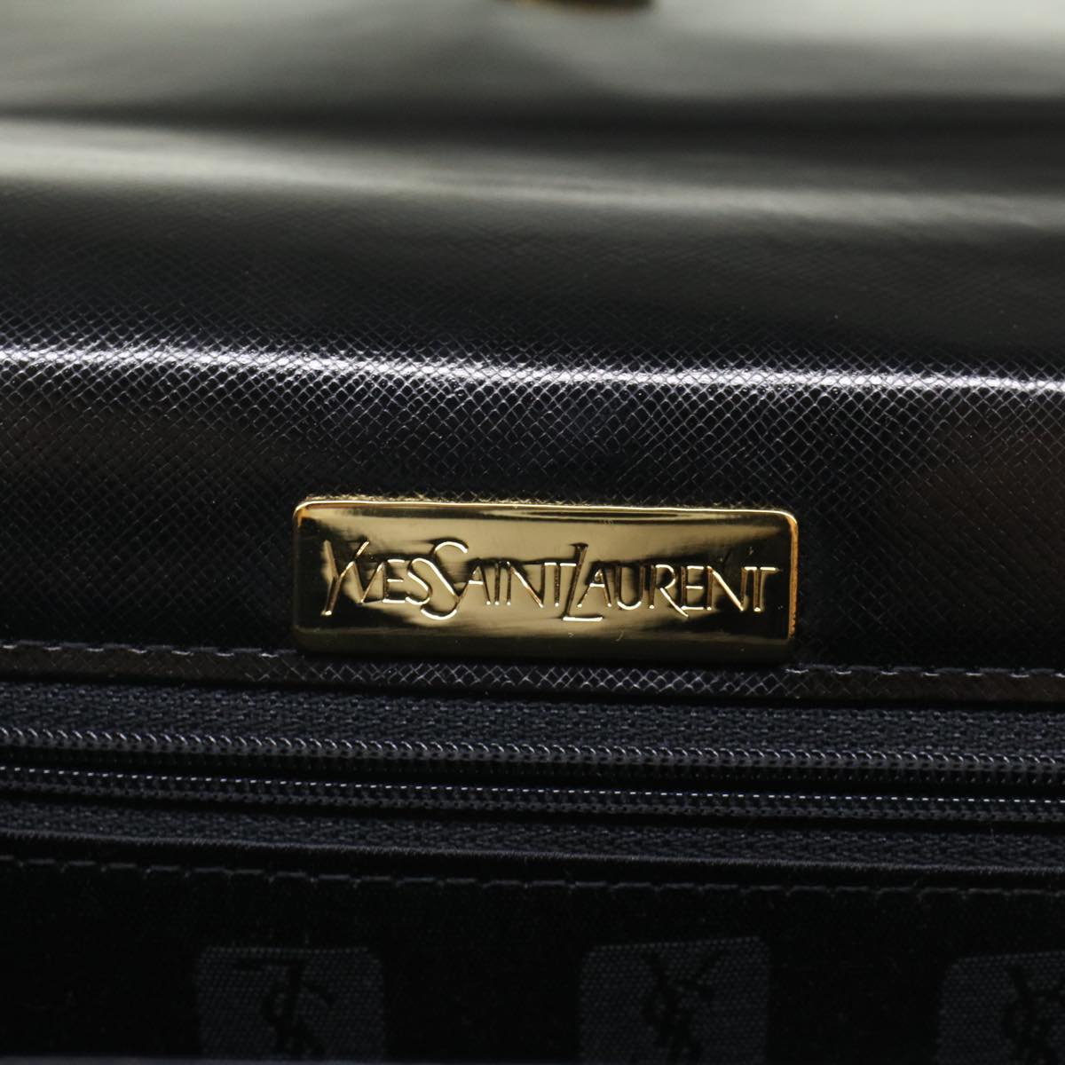 SAINT LAURENT Shoulder Bag Leather Black Auth bs7542