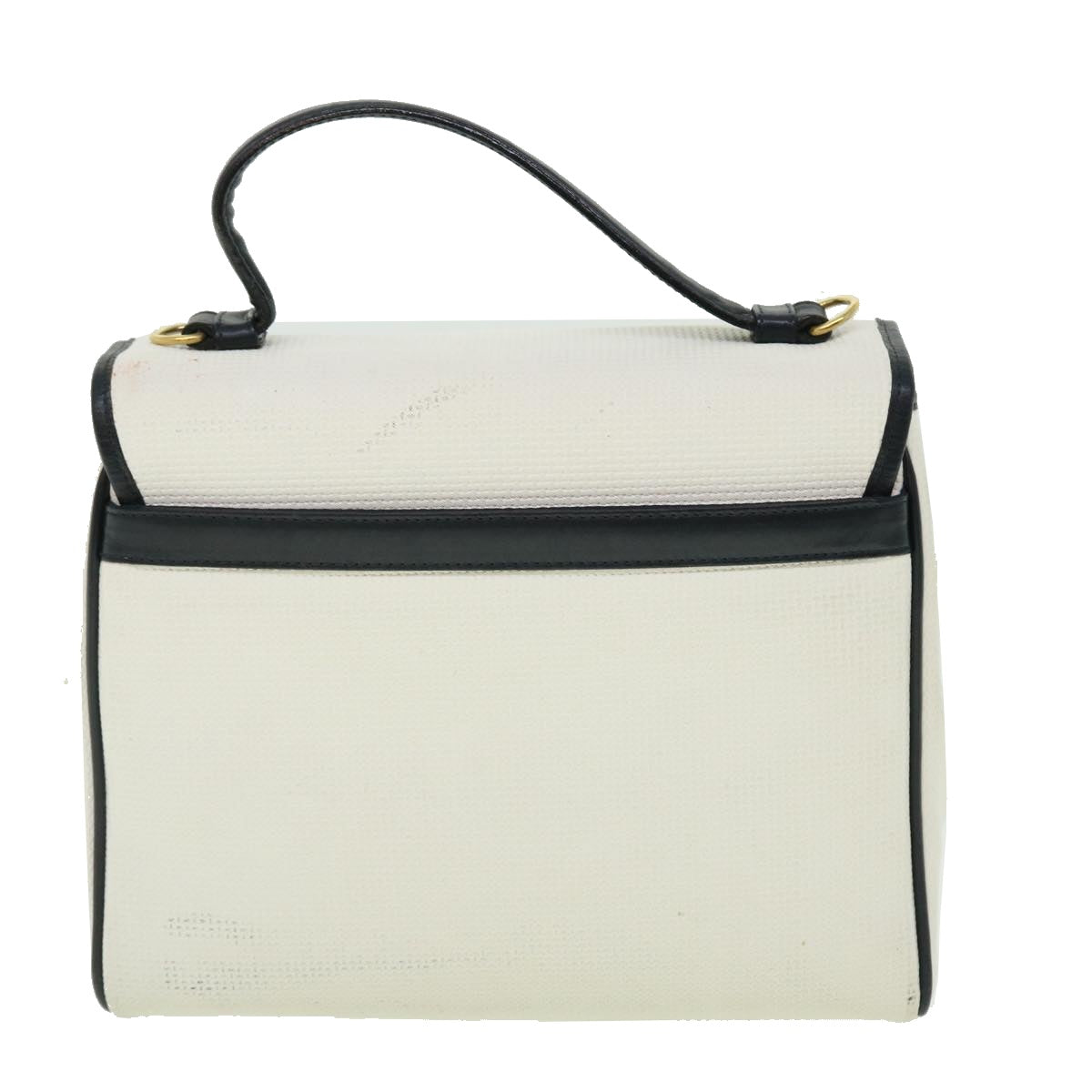 SAINT LAURENT Shoulder Bag PVC Leather 2way White Auth bs7543
