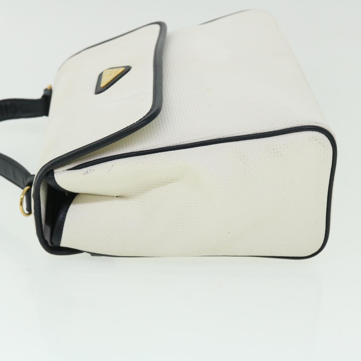 SAINT LAURENT Shoulder Bag PVC Leather 2way White Auth bs7543