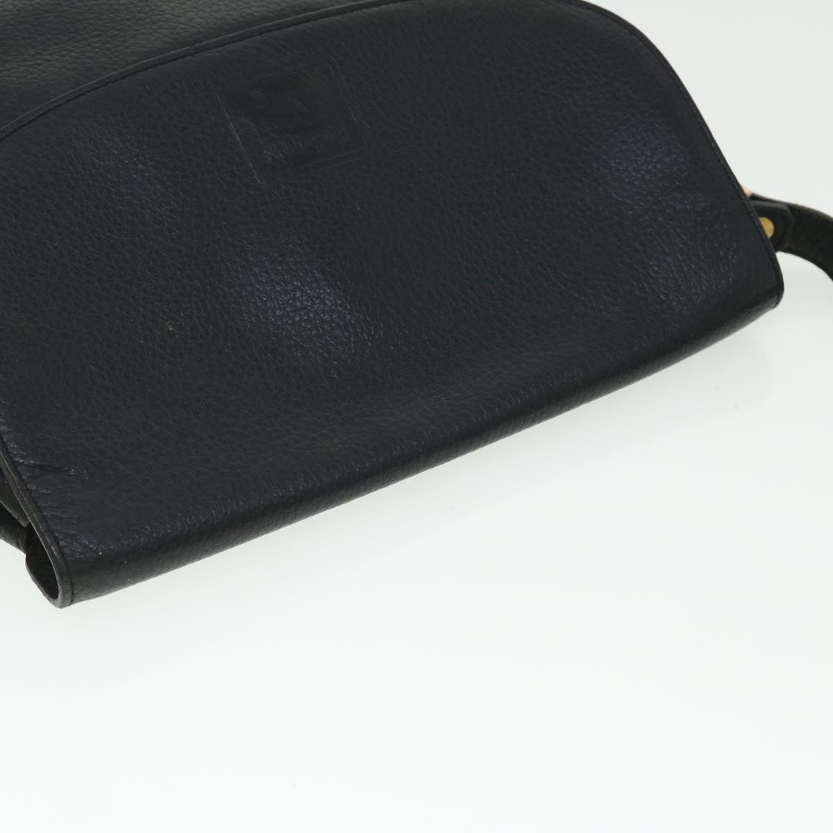 Burberrys Shoulder Bag Leather Black Auth bs7547