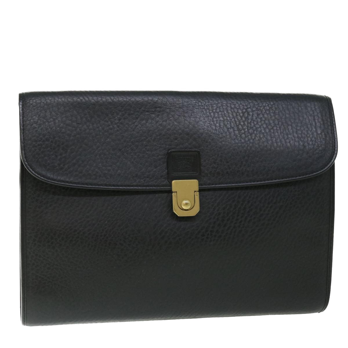 Burberrys Briefcase Leather Black Auth bs7548