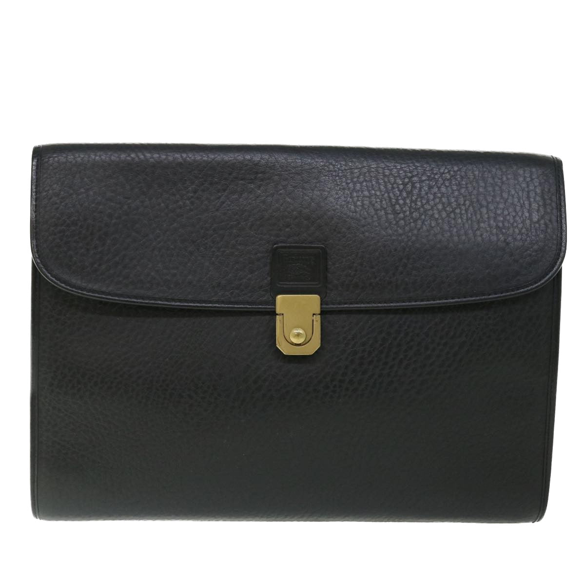 Burberrys Briefcase Leather Black Auth bs7548