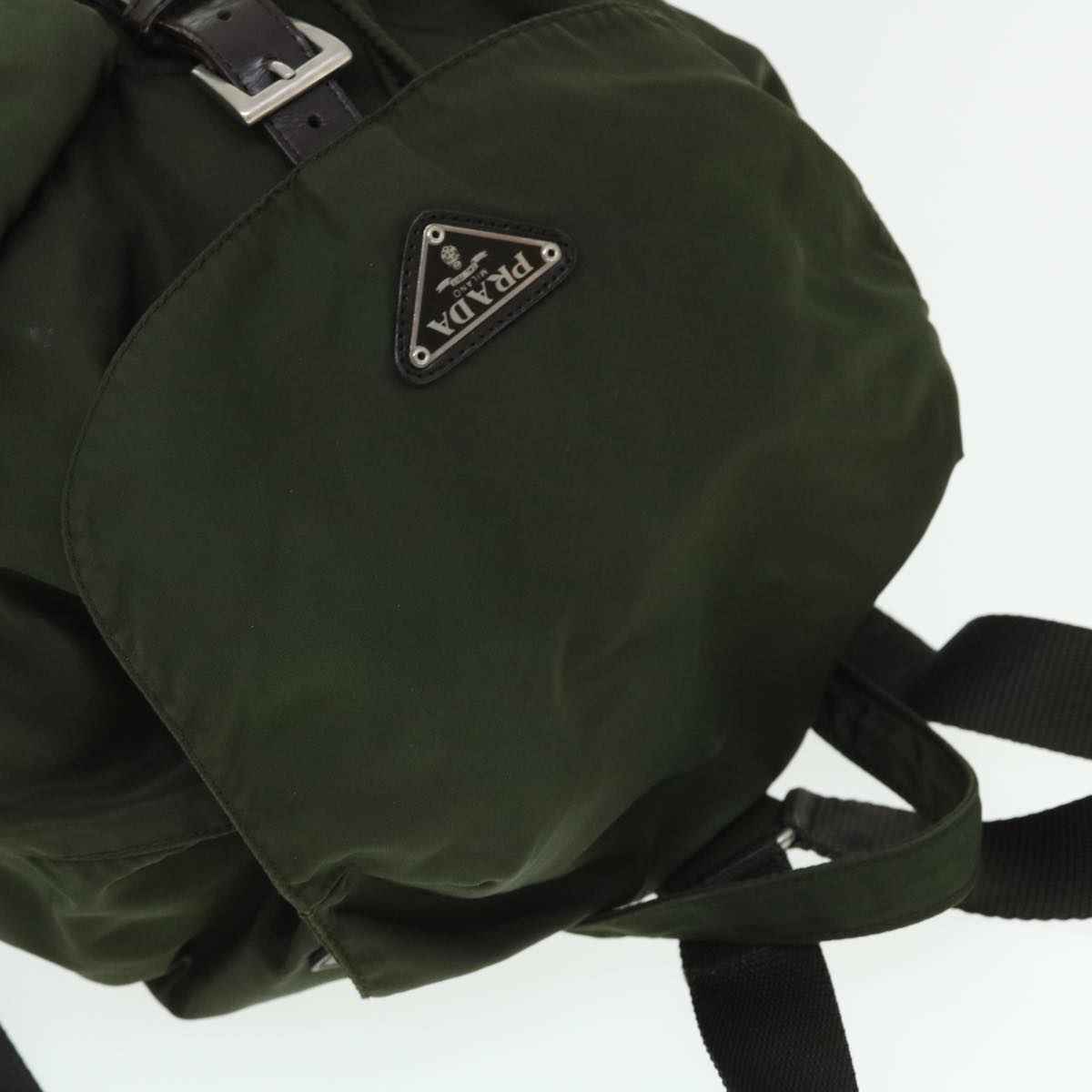 PRADA Backpack Nylon Khaki Auth bs7575