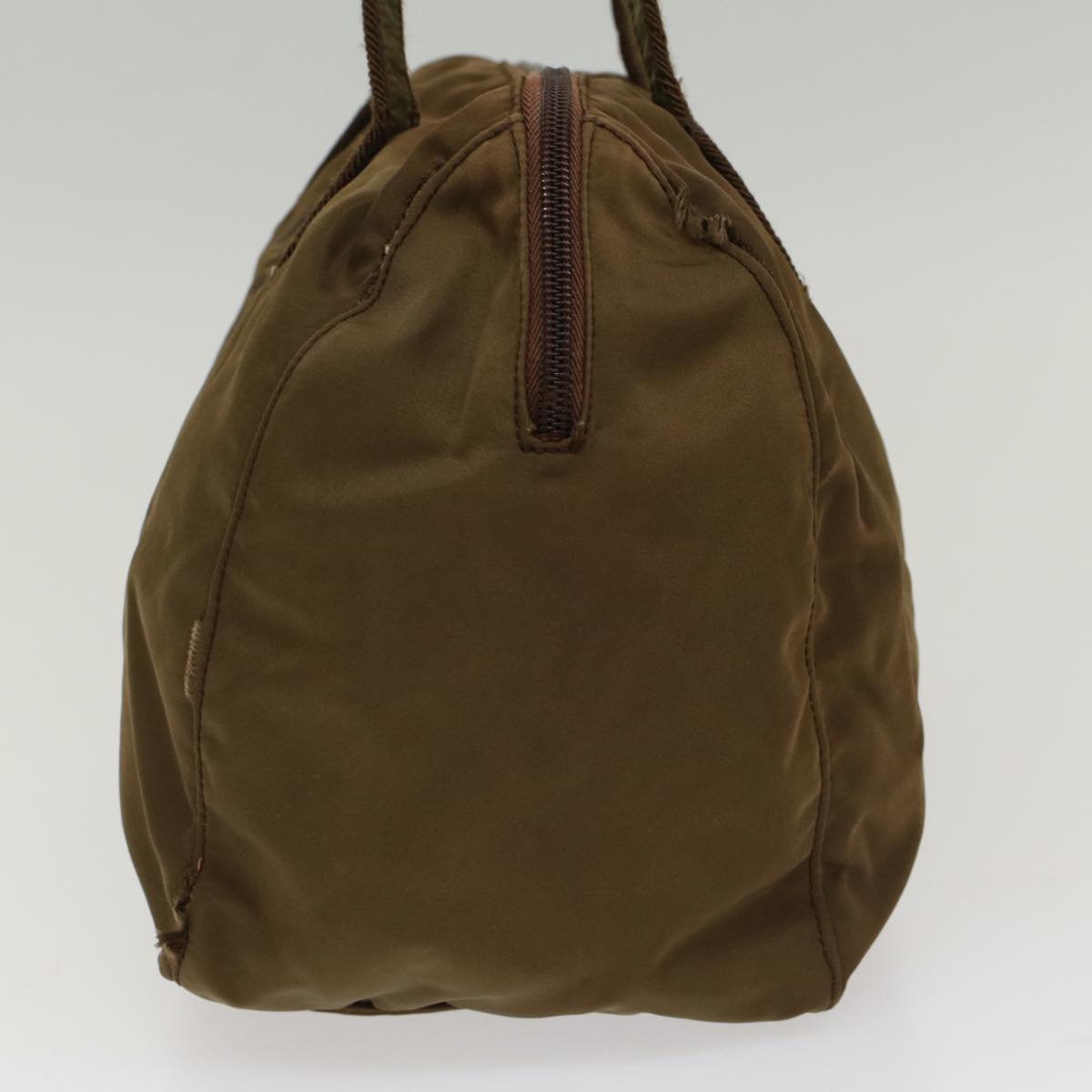 PRADA Boston Bag Nylon Khaki Auth bs7576