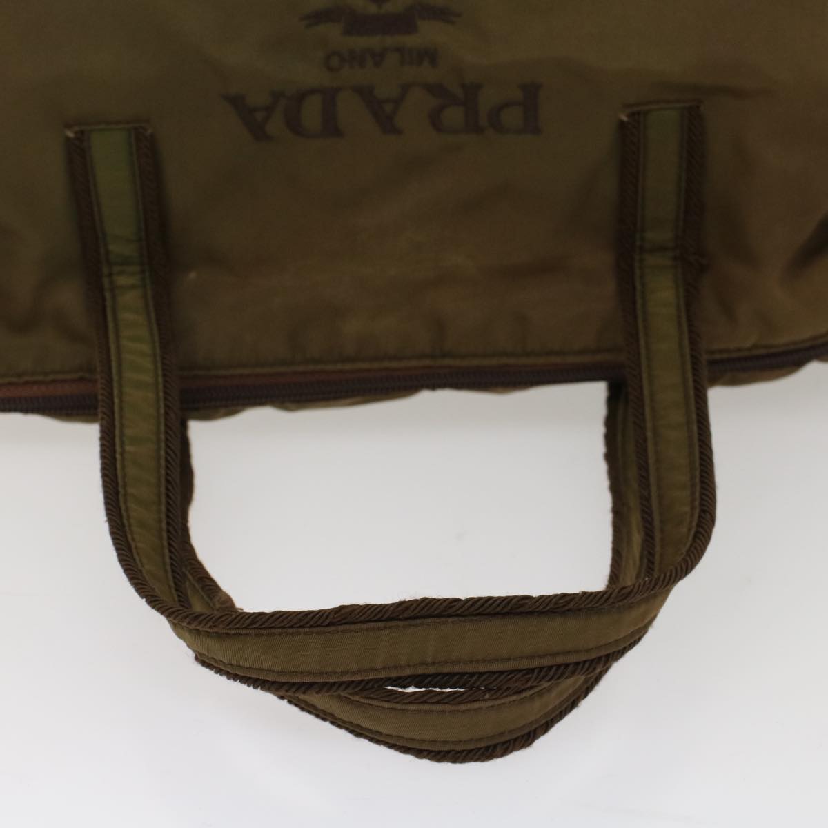 PRADA Boston Bag Nylon Khaki Auth bs7576