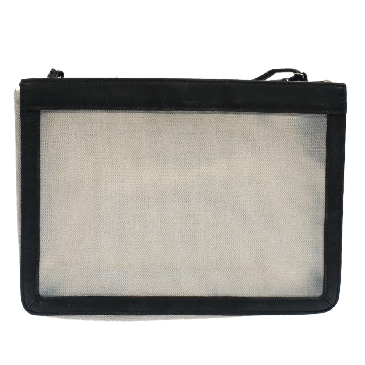 BALENCIAGA Shoulder Bag Canvas White Black Auth bs7585 - 0