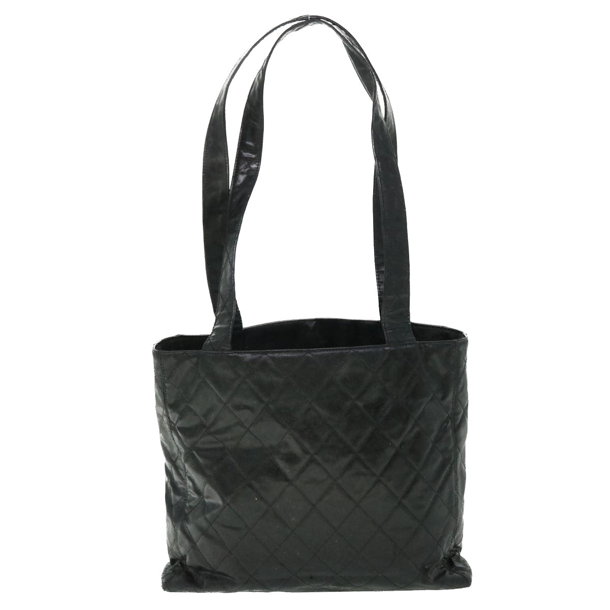 CHANEL Matelasse Shoulder Bag Patent leather Black CC Auth bs7586 - 0