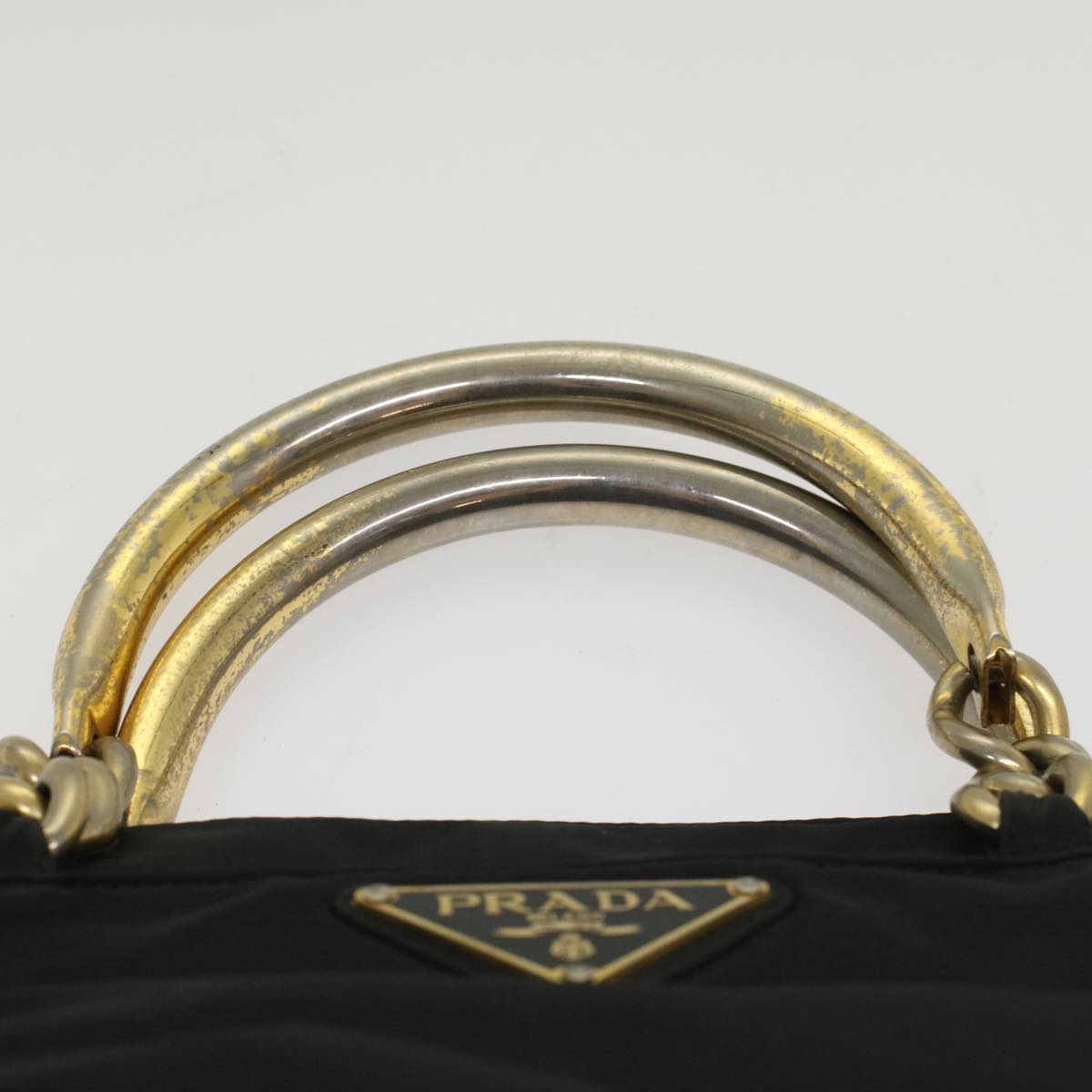 PRADA Hand Bag Nylon Black Auth bs7612