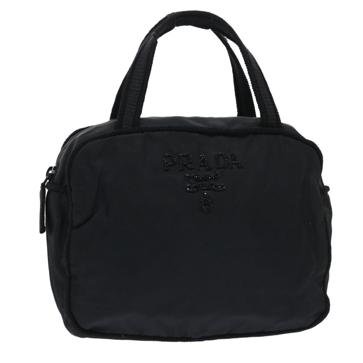 PRADA Hand Bag Nylon Black Auth bs7614