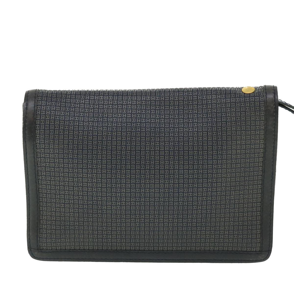 BALLY Clutch Bag PVC Leather Gray Auth bs7616