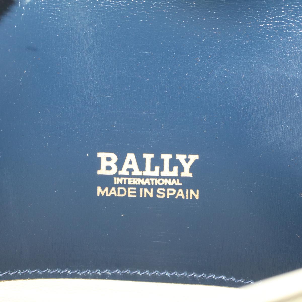 BALLY Shoulder Bag Leather Navy Auth bs7623