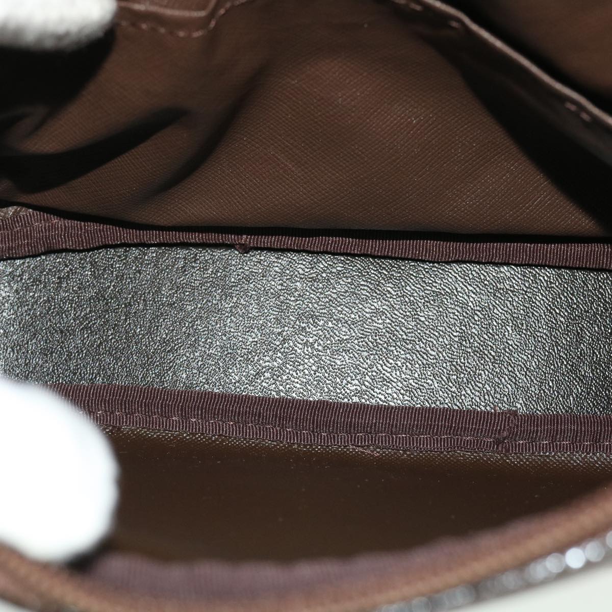 Burberrys Nova Check Clutch Bag Canvas Leather Brown Auth bs7645