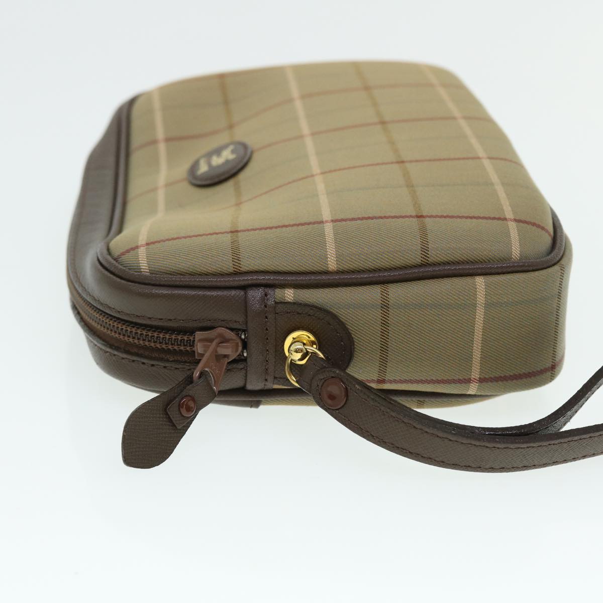 Burberrys Nova Check Clutch Bag Canvas Leather Brown Auth bs7645