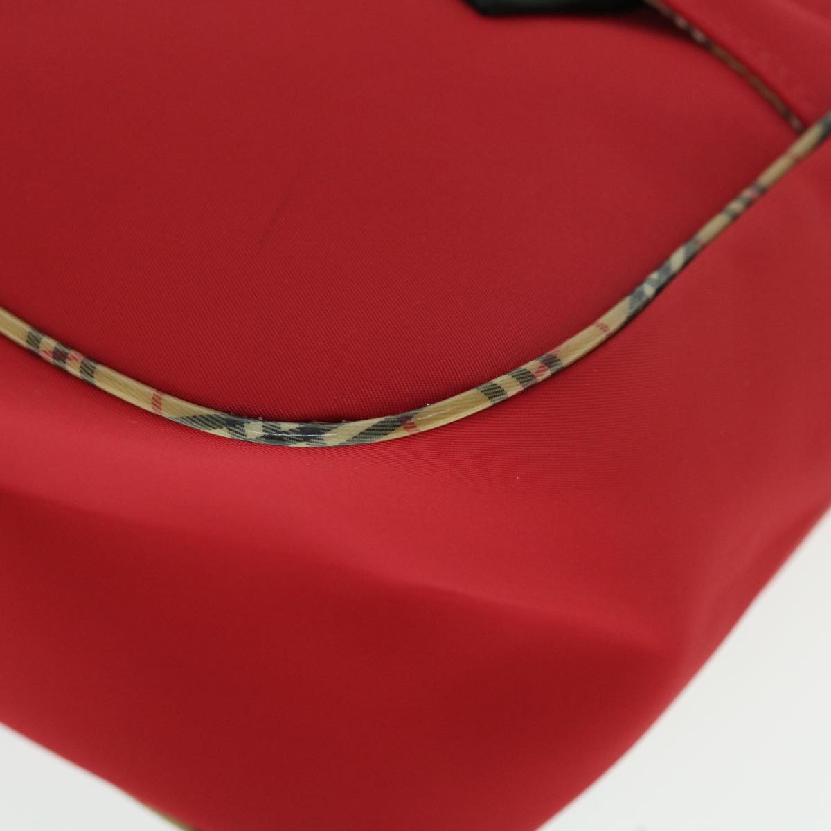 BURBERRY Hand Bag Nylon Red Auth bs7648