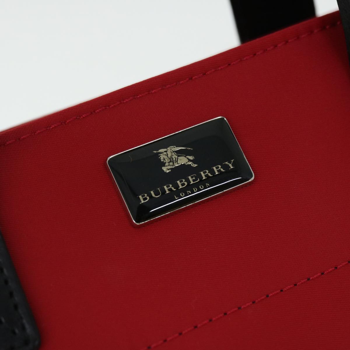 BURBERRY Hand Bag Nylon Red Auth bs7648