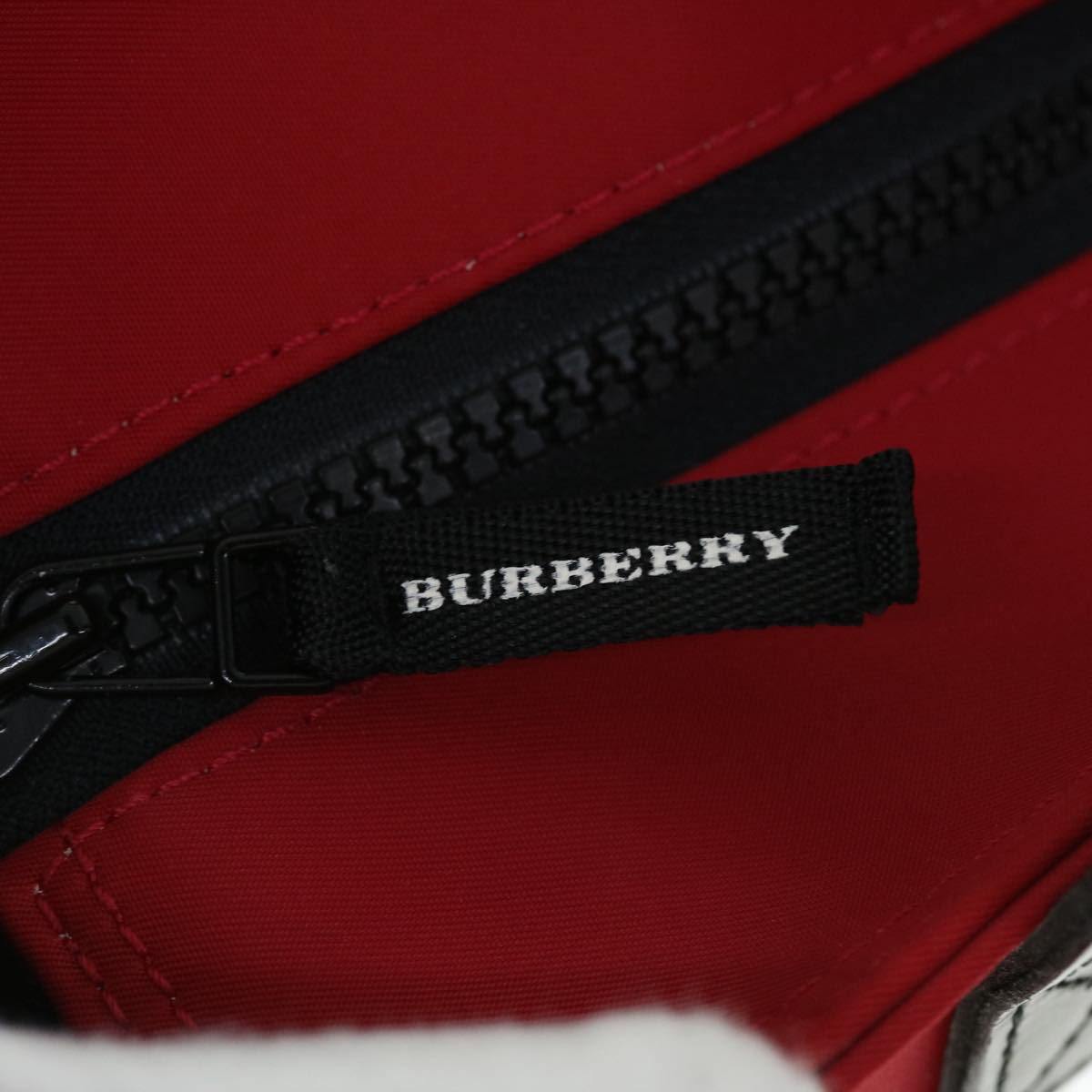 BURBERRY Hand Bag Nylon Red Auth bs7648