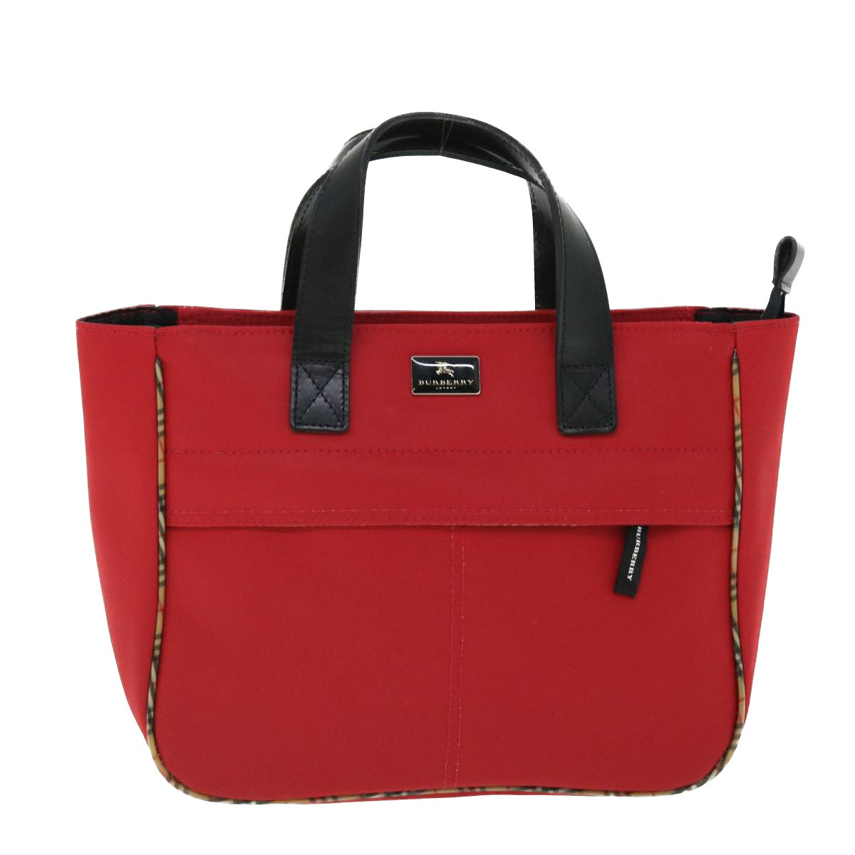 BURBERRY Hand Bag Nylon Red Auth bs7648