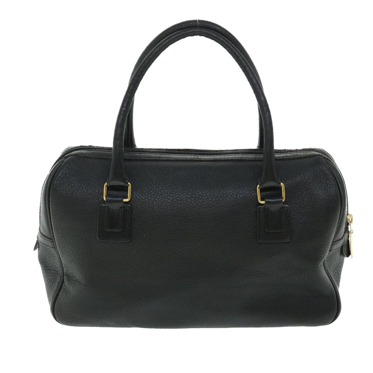 Burberrys Hand Bag Leather Black Auth bs7653