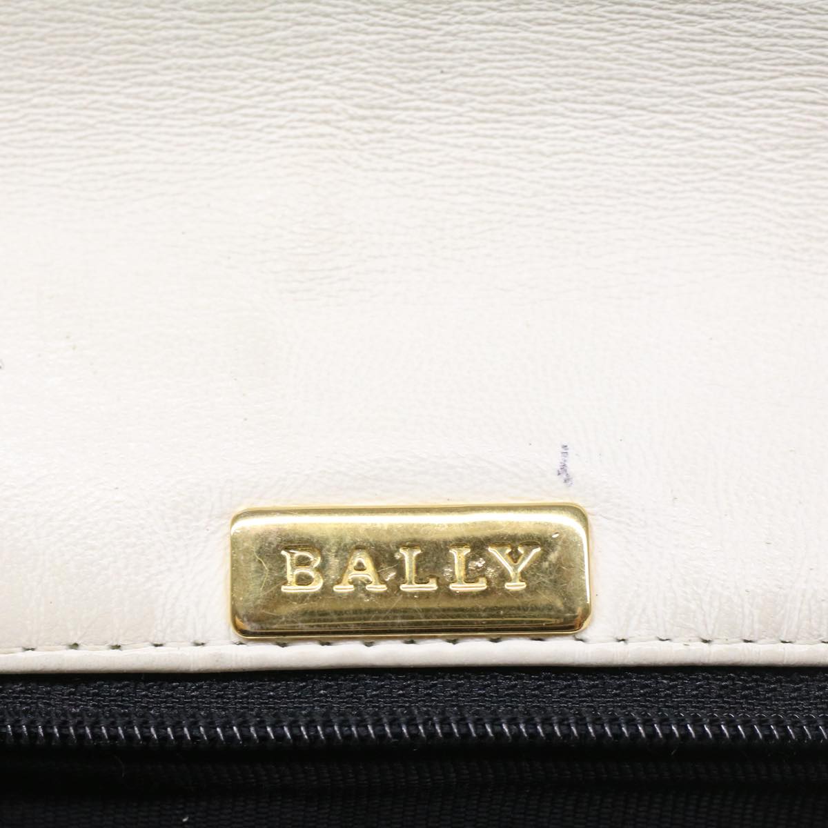 BALLY Shoulder Bag Leather Beige Auth bs7657