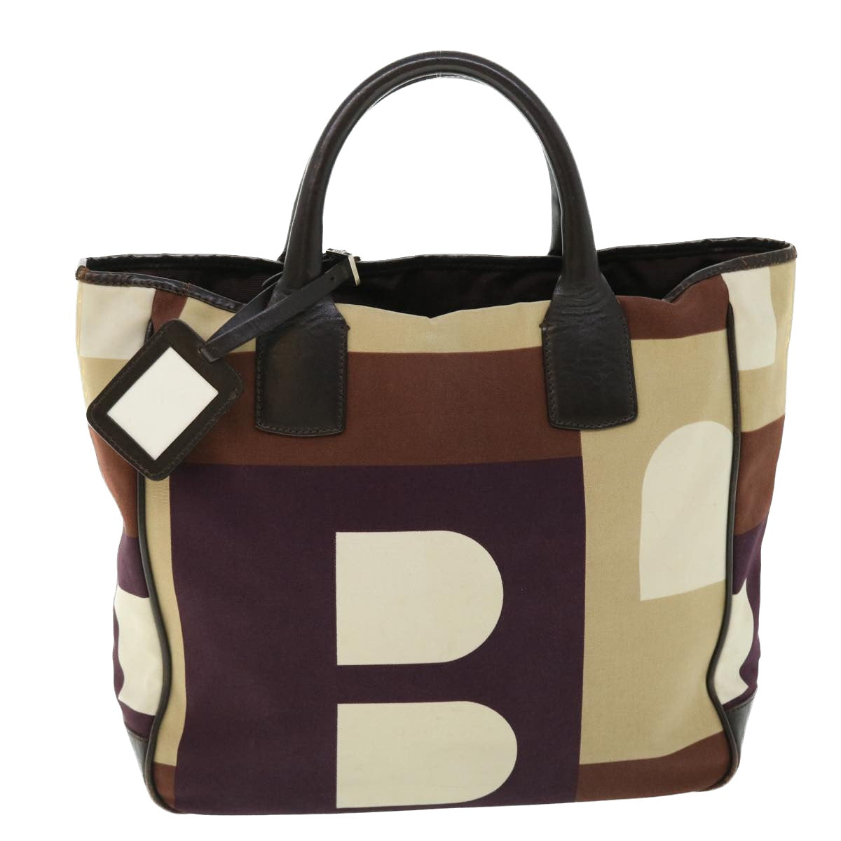 BALLY Tote Bag Canvas Brown Auth bs7659