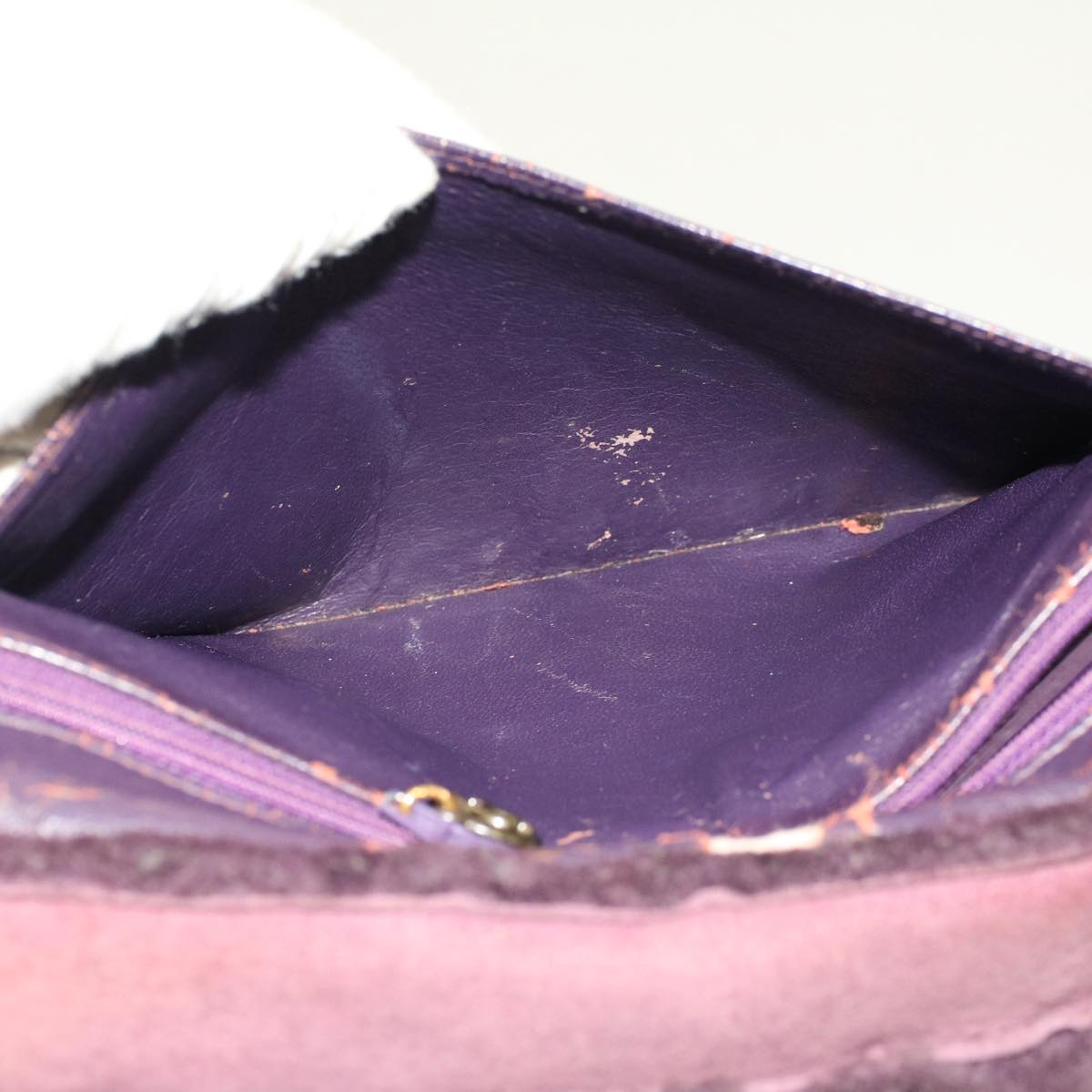 CHANEL Hand Bag Mouton Purple CC Auth bs7682