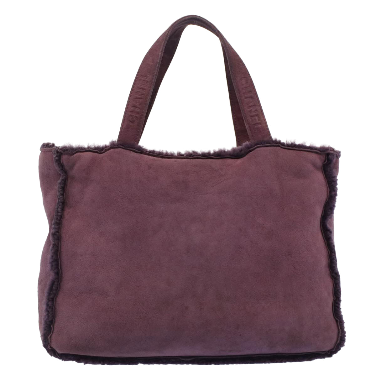CHANEL Hand Bag Mouton Purple CC Auth bs7682 - 0