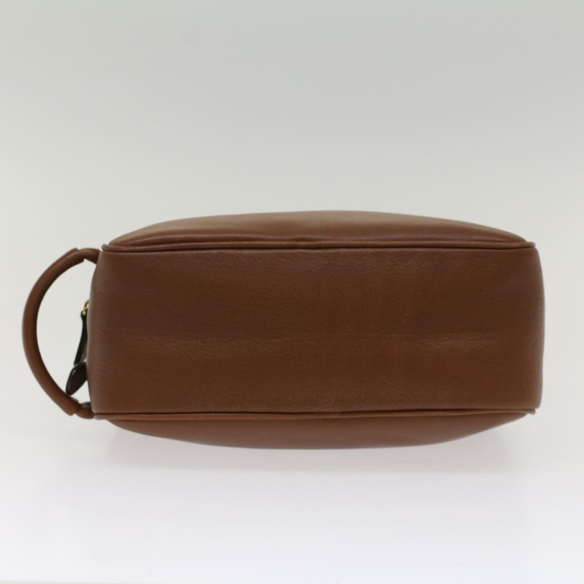 BALENCIAGA Clutch Bag Leather Brown Auth bs7730