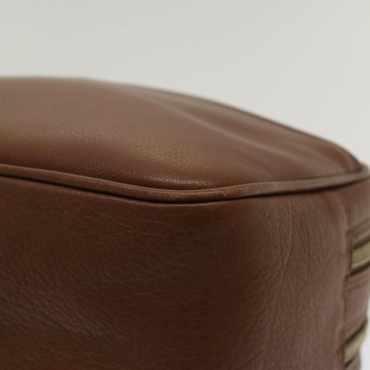 BALENCIAGA Clutch Bag Leather Brown Auth bs7730